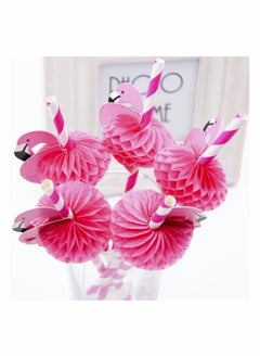 نيبمينينت 50 Piece Paper Straws Set rinking for Birthday Party Decorations, Hawaiian Summer Beach Supplies  - Image 2
