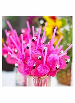 نيبمينينت 50 Piece Paper Straws Set rinking for Birthday Party Decorations, Hawaiian Summer Beach Supplies  - Image 5
