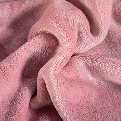 TASTHROW Large Flannel Fleece Throw Blanket, 60×80 Inch - Cozy Lightweight Thick Blanket - All Seasons Suitable for Women, Men and Kids (Pink) - Image 5