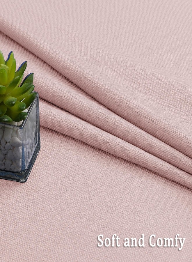 Lecloud Blush Pink Kitchen Curtains 24 Inch Length, Light Filtering Modern Airy Soft Tier, Short Privacy Elegant Home Windows Drapes with Rods Pocket for Basement Cabinet RV Camper, 60" W x 24" L - Image 2