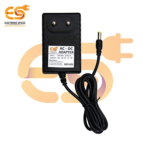 Electronicspices Electronic Spices 12v 1a Dc Power Supply Adapter With 5.5mm X 2.5mm Male Plug Pin Connector - Image 2