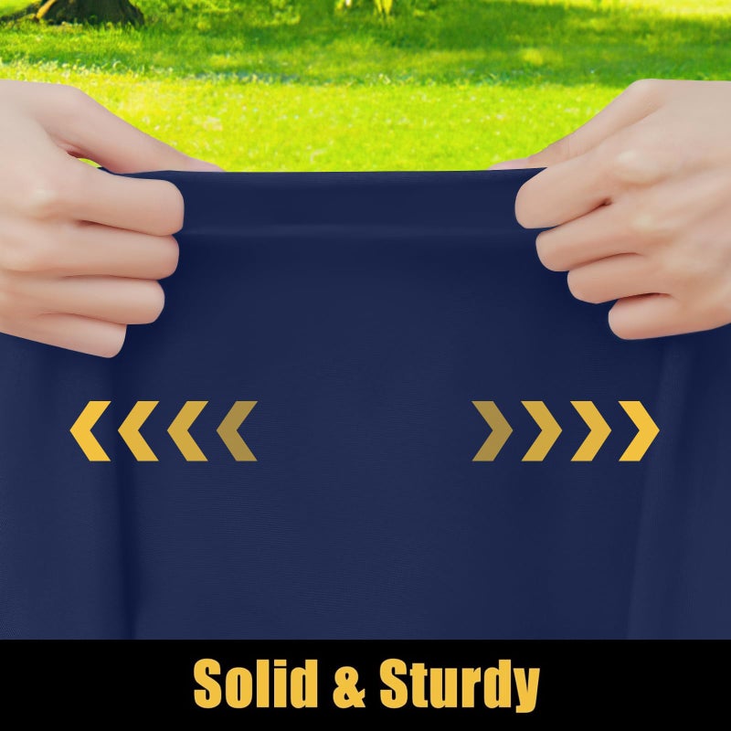 Smiry Rectangle Picnic Table Cloth, Waterproof Elastic Fitted Tablecloths for 6 Foot Tables, Washable Polyester Table Cover for Camping, Indoor and Outdoor (Navy, 30"x72") - Image 3
