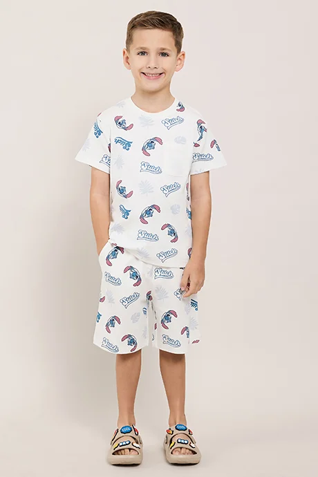 R&B Stitch Print Clothing Set