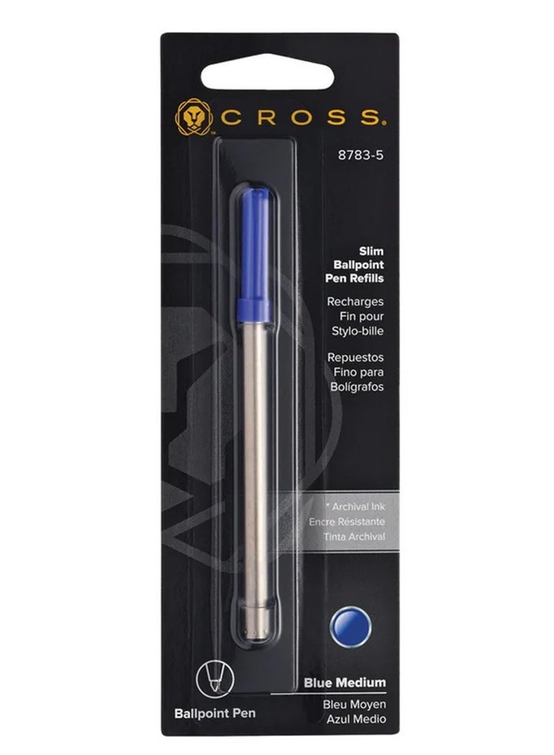 Cross 1-Piece Slim Ballpoint Pen Refill Medium Tip Blue Ink  - Image 1