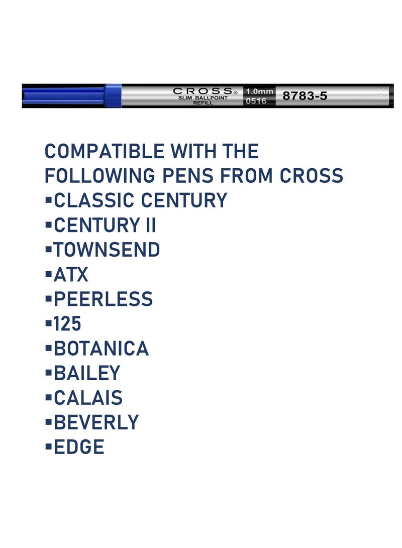 Cross 1-Piece Slim Ballpoint Pen Refill Medium Tip Blue Ink  - Image 2