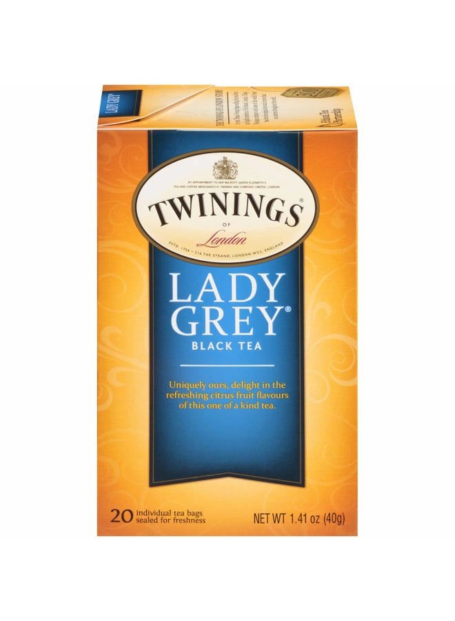 Twinings Lady Grey Black Tea, 20 Tea Bags  - Image 1