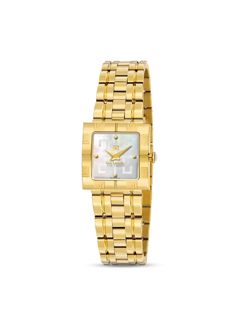 Guy Laroche Camille Gold Plated Stainless Steel Bracelet Swiss Made Watch for Women 23mm