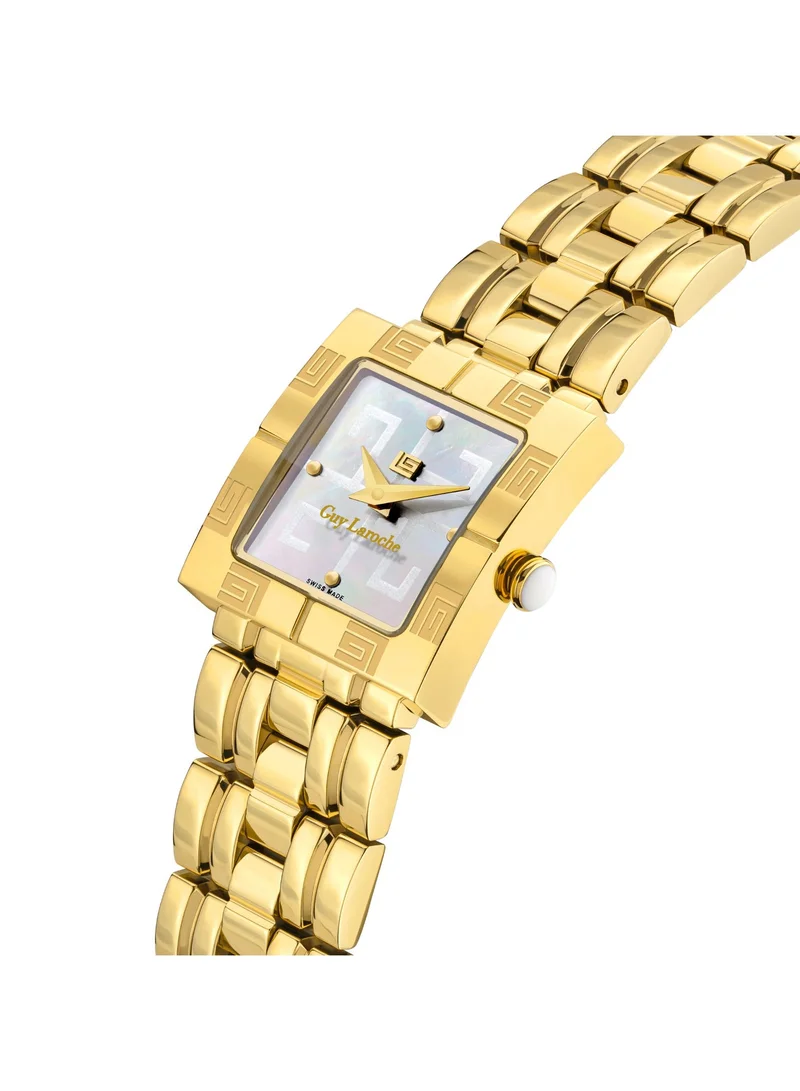 Guy Laroche Camille Gold Plated Stainless Steel Bracelet Swiss Made Watch for Women 23mm
