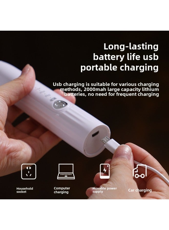 صانع رغوة الحليب الكهربائي عبر الحدود USB قابل لإعادة الشحن، جهاز خفق الحليب المحمول، خلاط صغير، لون: J-3 فضي وأسود برأس مزدوج  - Image 5