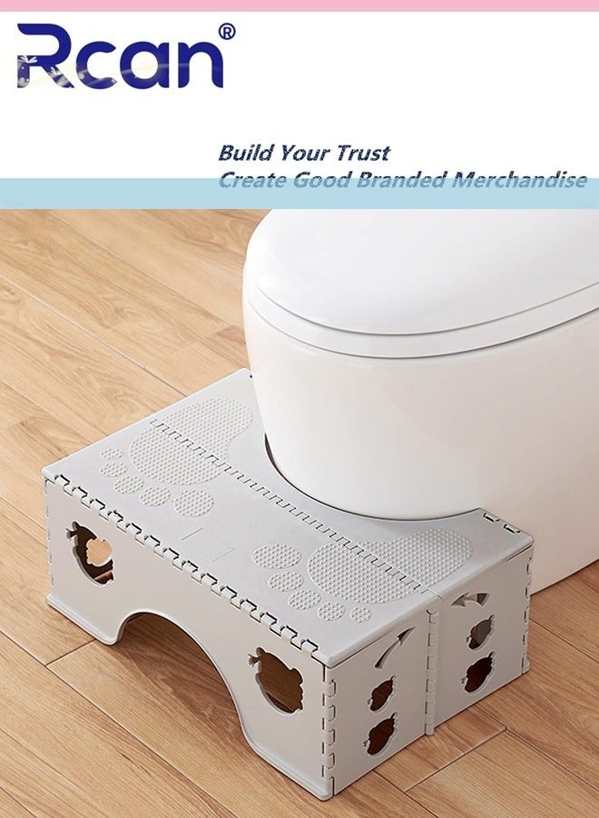 Rcan Foldable Toilet Stool Poop Stool Adult, Portable Squatting Potty Stool for Travel Size 7 Inch Toilet Stool Squat Adult Collapsible Pooping Foot Stool for Bathroom Toilet Step for Adults Kids - Image 1