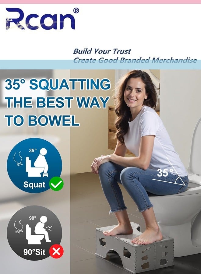 Rcan Foldable Toilet Stool Poop Stool Adult, Portable Squatting Potty Stool for Travel Size 7 Inch Toilet Stool Squat Adult Collapsible Pooping Foot Stool for Bathroom Toilet Step for Adults Kids - Image 5