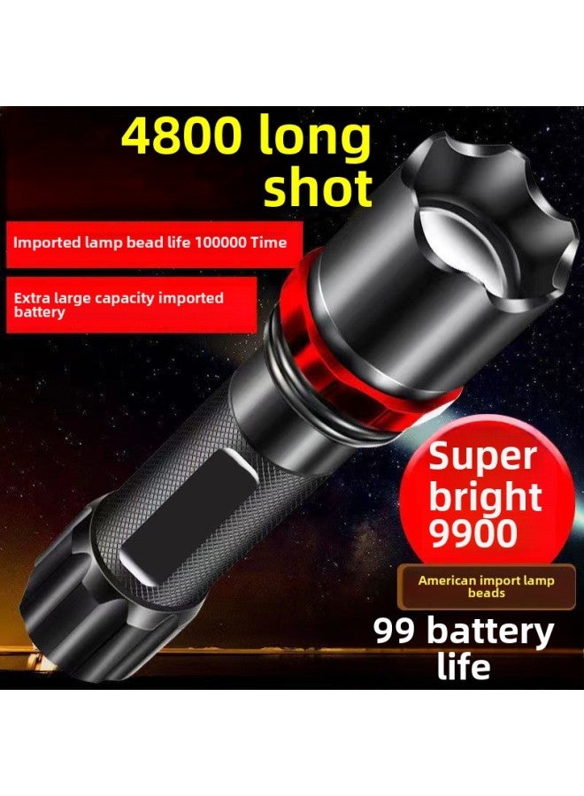 Super Bright Flashlight Strong Light Long-shot Rechargeable Multifunctional Household Flashlight Outdoor Led Waterproof Riding Flashlight-Product Specifications:Charging Model  Special Forces-luxury-supreme Aluminum Alloy Zoom Model Activity Returned To 2 Yuan  - Image 2