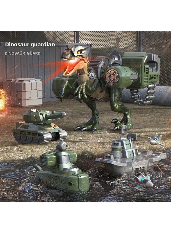 Children's Dinosaur Small Animal Model Tyrannosaurus Rex Toy Suit Triceratops Boy Engineering Vehicle Assembled Mecha-Color:Mecha Triceratops-Specifications:Mecha Triceratops With 2 Major Equipment - Image 2