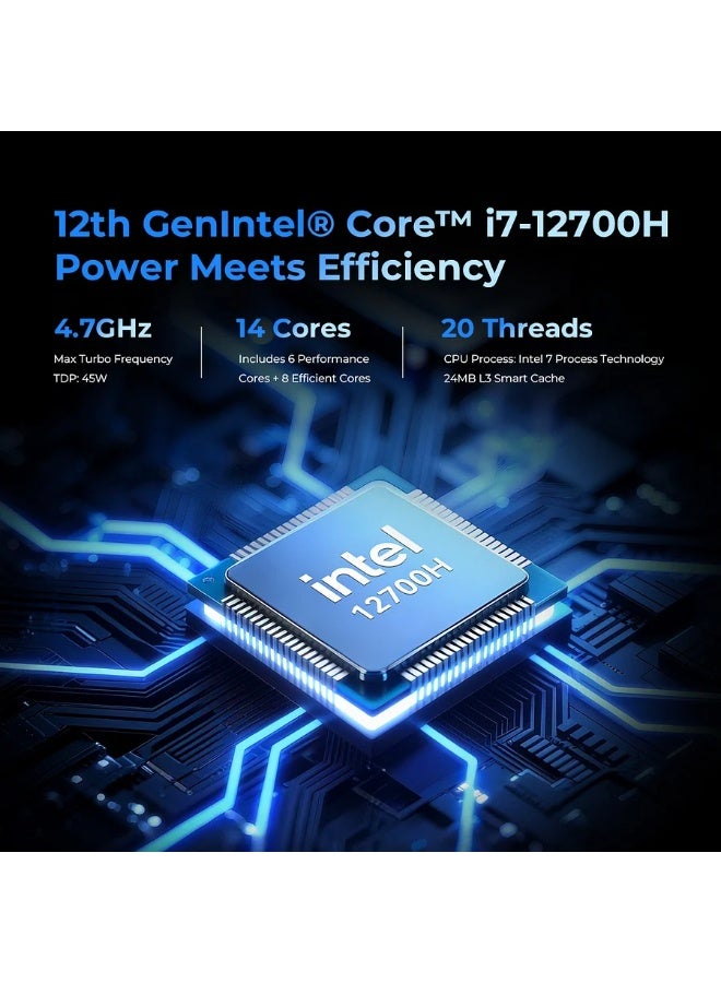 GMKtec NucBox M3 Ultra Mini PC – Intel Core i7-12700H (14C/20T 4.7GHz), 32GB DDR4 RAM, 1TB NVMe SSD, Intel Iris Xe Graphics, Triple 4K Display, WiFi 6, BT5.2, USB-C, Compact Desktop Computer M3 ULTRA 32GB+1TB - Image 4