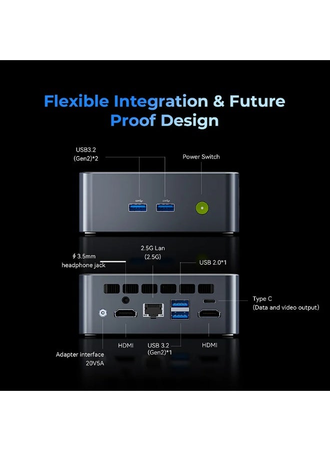 GMKtec NucBox M3 Ultra Mini PC – Intel Core i7-12700H (14C/20T 4.7GHz), 32GB DDR4 RAM, 1TB NVMe SSD, Intel Iris Xe Graphics, Triple 4K Display, WiFi 6, BT5.2, USB-C, Compact Desktop Computer M3 ULTRA 32GB+1TB - Image 2