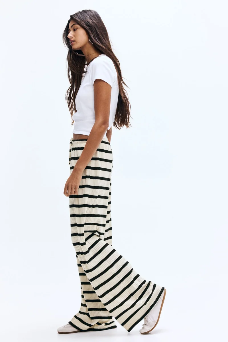 H&M Wide rib-knit trousers