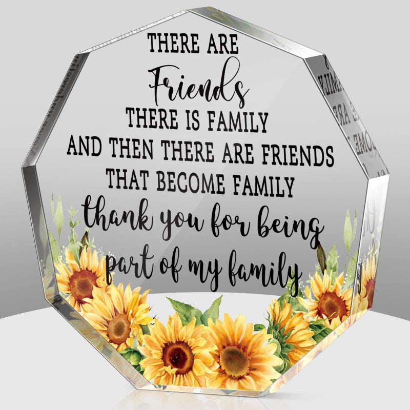 Chunful Chunful Friendship Gift for Women Girls Birthday Going Away Gifts Best Friend Acrylic Plaque for Coworker Retirement Friendship Keepsake DecorNonagon 
