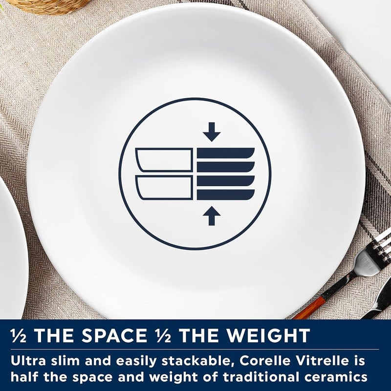 كوريل مجموعة أواني الطعام Corelle (12 قطعة، Bella Faenza) - مجموعة طعام لـ 4 أشخاص، تشمل 4 أطباق، أطباق جانبية وأوعية، أكثر متانة بنسبة 3 مرات، تشغل نص مساحة ووزن الخزف، تحتوي على ما يصل إلى 80% من الزجاج المعاد تدويره (1146912) - Image 5
