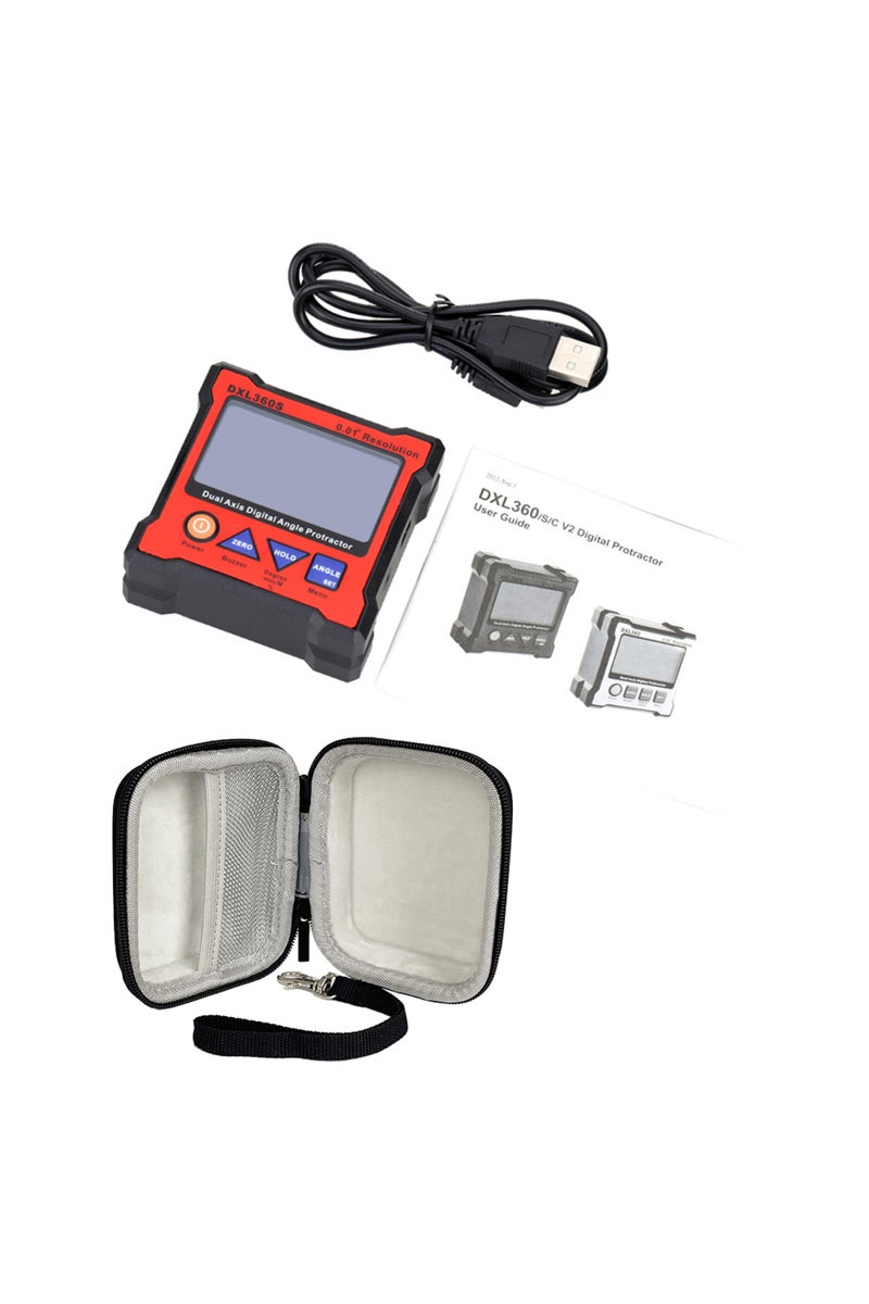 erorex DXL360S DXL360S/DXL360 Dual Axis Digital Angle Protractor with 5 Side Magnetic Base High-precision D