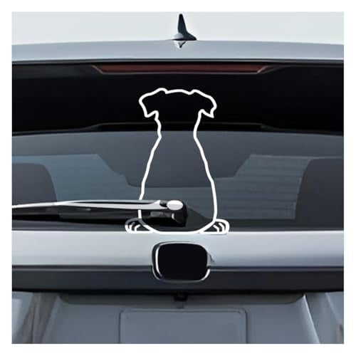 DUSCOKE Cute Dog Decal Car Rear Windshield Window Wiper Sticker, Funny Dog Moving Tail Decal Waterproof Vinyl Sticker, Lovely Animal Puppy Decoration Decals for Car Window, Laptop (Style B) - Image 1