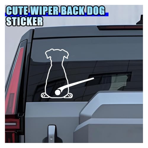 DUSCOKE Cute Dog Decal Car Rear Windshield Window Wiper Sticker, Funny Dog Moving Tail Decal Waterproof Vinyl Sticker, Lovely Animal Puppy Decoration Decals for Car Window, Laptop (Style B) - Image 4