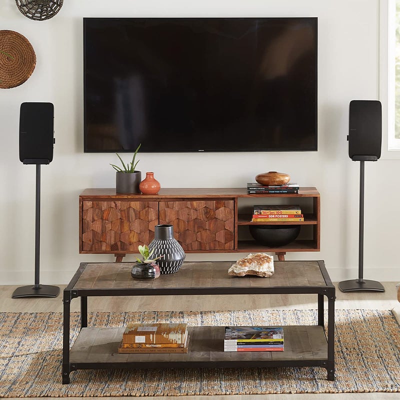 Sanus SANUS Wireless Speaker Stand for Sonos Five and Sonos Play:5 - Audio Enhancing Design for Vertical & Horizontal Audio with Built-in Cable Management & Premium Alloy Materials WSS52-W2 (Black)  - Image 2