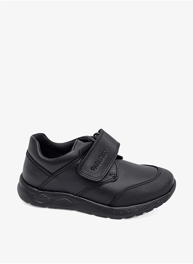 Pablosky Boys' Leather School Shoes with Hook and Loop Closure