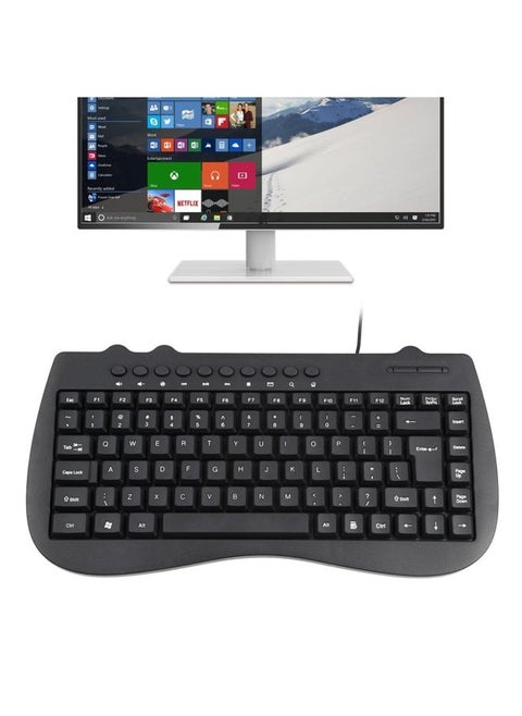 KB-301B Multimedia Notebook Mini Wired Keyboard, English Version (Black)