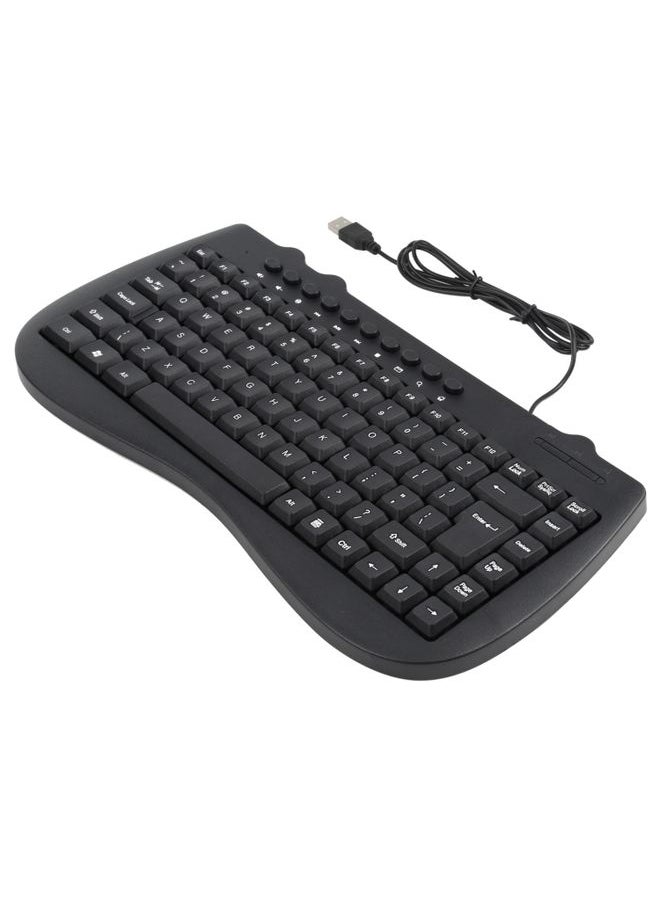 BURAQ KB-301B Multimedia Notebook Mini Wired Keyboard, English Version (Black)  - Image 2