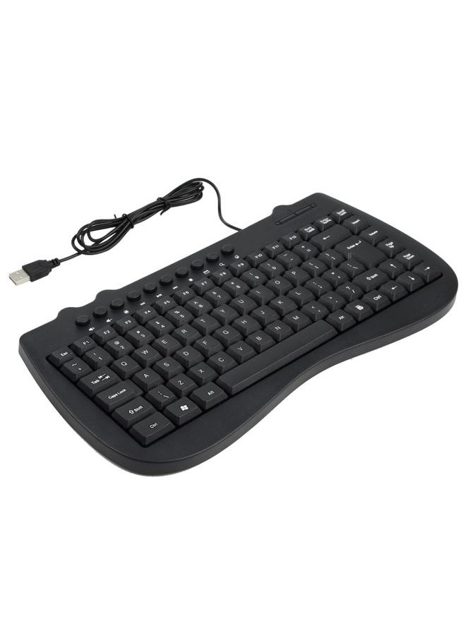 BURAQ KB-301B Multimedia Notebook Mini Wired Keyboard, English Version (Black)  - Image 3
