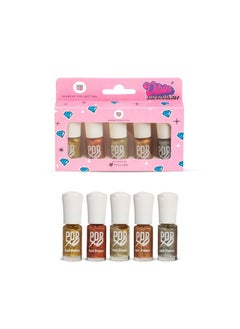 MyGlamm Popxo Makeup Collection, Vibin' Mini Nail Kit Exclusively, Paraben Free, Long Lasting Formula, 5 In 1 Combo, Glossy Finish, 3 Ml, Pack Of 5  - Image 1