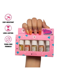 MyGlamm Popxo Makeup Collection, Vibin' Mini Nail Kit Exclusively, Paraben Free, Long Lasting Formula, 5 In 1 Combo, Glossy Finish, 3 Ml, Pack Of 5  - Image 2