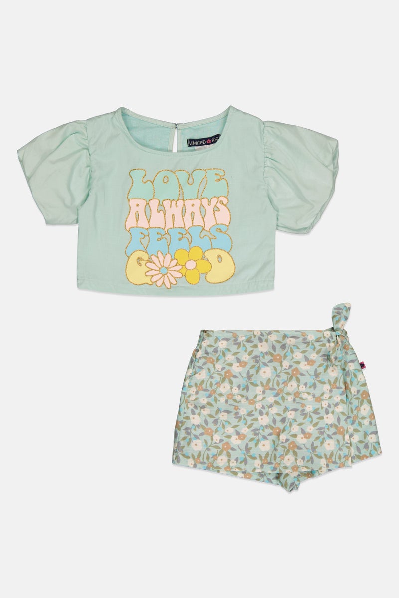 Limited Too Toddlers Girl 2 Pieces Graphic Print Top And Skort Set, Multicolor - Image 2