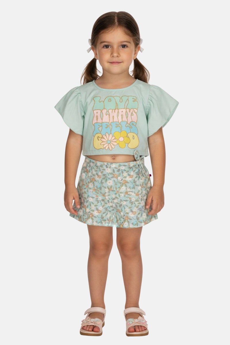 Limited Too Toddlers Girl 2 Pieces Graphic Print Top And Skort Set, Multicolor - Image 1