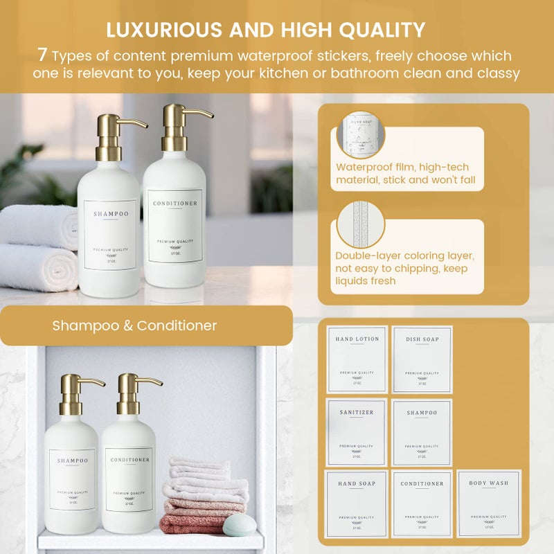eggs sound Glass Soap Dispenser For Kitchen Sink Farmhouse Kitchen Dish Soap Dispenser&Hand Soap Dispenser Set Rustproof Pump Soap Dispenser Bathroom With Tray Waterproof Label For Kitchen Decor(White - Image 4