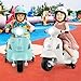 INFANS Licensed Vespa Kids Motorcycle by INFANS 6V Battery Powered Motorbike for Toddlers with Training Wheels Horn LED Lights Electric Ride on Toys for Boys Girls Aged 1836 Months White - Image 4