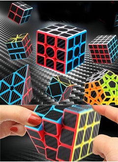 MEBEGIN 5-Piece Speed Cube Set, Magic Fast Cubes Collection, 2x2 3x3 5x5 Pyramid Pyramid Skew, 3D Speed Cube Game, Educational toys for relaxation, Ideal Gift For Kids, Adults, Speed Cubing Beginners and Puzzle Enthusiasts  - Image 1