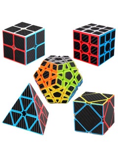 MEBEGIN 5-Piece Speed Cube Set, Magic Fast Cubes Collection, 2x2 3x3 5x5 Pyramid Pyramid Skew, 3D Speed Cube Game, Educational toys for relaxation, Ideal Gift For Kids, Adults, Speed Cubing Beginners and Puzzle Enthusiasts  - Image 3