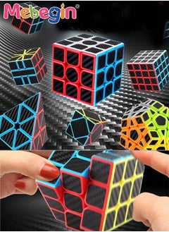 MEBEGIN 5-Piece Speed Cube Set, Magic Fast Cubes Collection, 2x2 3x3 5x5 Pyramid Pyramid Skew, 3D Speed Cube Game, Educational toys for relaxation, Ideal Gift For Kids, Adults, Speed Cubing Beginners and Puzzle Enthusiasts  - Image 4