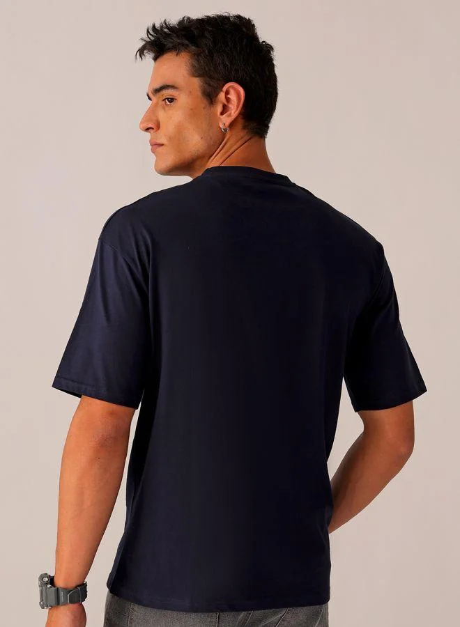 ذا انديان كراج كو Men Boxy Oversized Placement Print Round Neck Tshirt