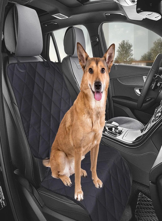 YOOLEETC Front Dog Seat Covers, Waterproof Front Seat Car Cover,Dog Car Seat Cover with Side Flaps, Waterproof & Nonslip Dog Seat Coverfor Cars, Trucks, SUVs, Jeep.(Black) - Image 2