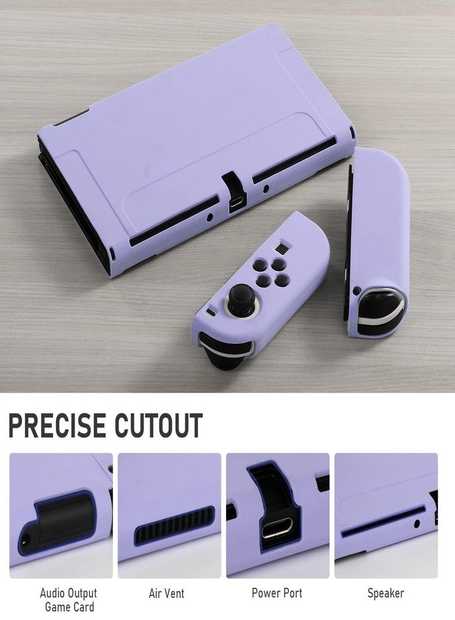 bruximly Dockable Case for Nintendo Switch OLED Model 2021, Soft TPU Protective Cover Case for Switch OLED Console and Joy-con Controller with 2 Pcs Thumb Grip - Image 5