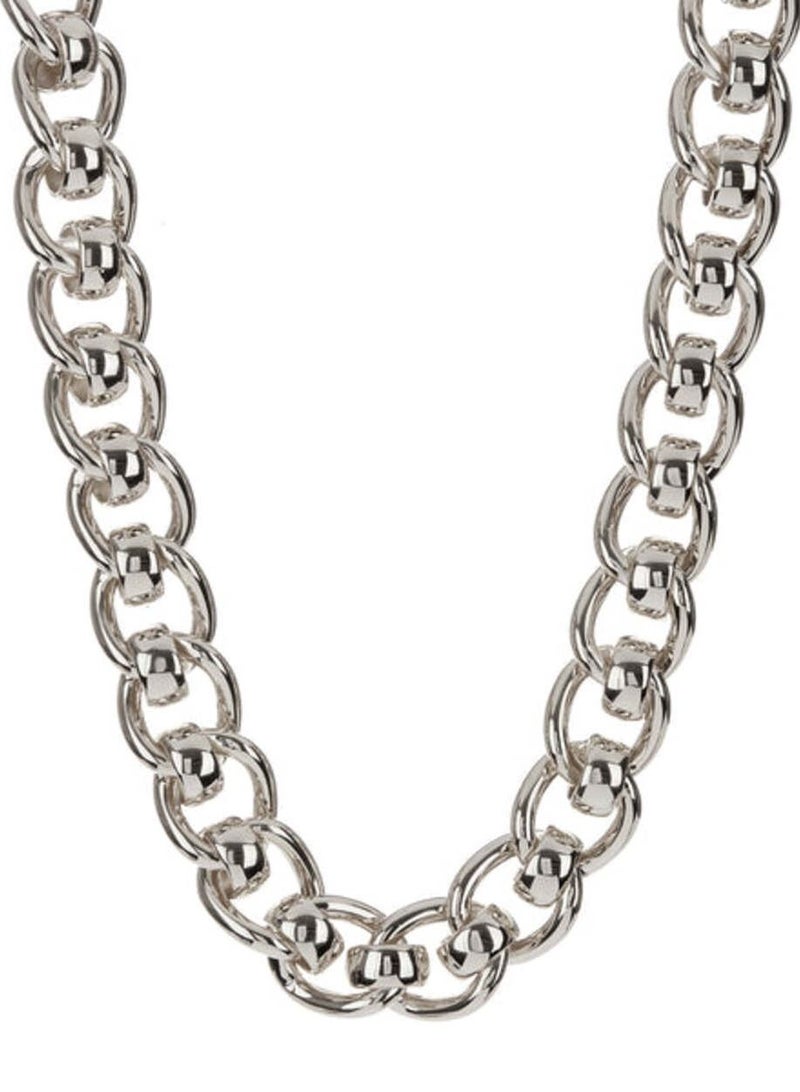 Lola Oversized Chain Necklace-Silver