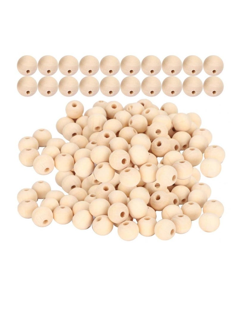 AIWANTO Natural Wooden Beads, Natural Round DIY Wooden Beads, Curtain Beads Rosary Beads for Family Friends Necklaces Necklaces(True color, 14mm-60pcs)  Natural Wooden Beads, Natural Round DIY Wooden Beads,  - Image 1