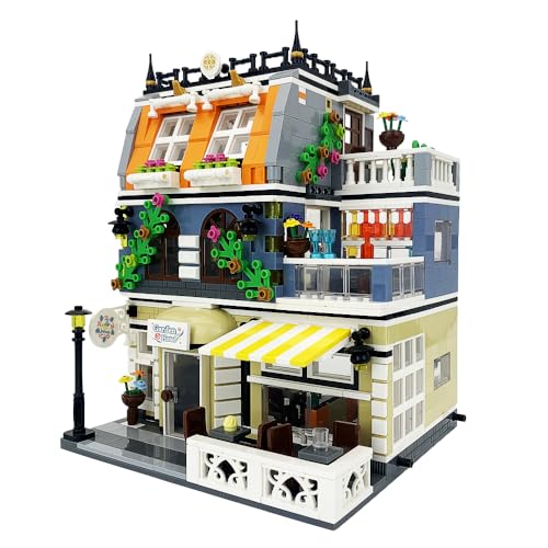 ENJBRICK Garden Hotel Assembly Square Building kitModular House Building Blocks Model Set for Teens and AdultsCollectible Display Toy Building Set 1284 PCS - Image 1