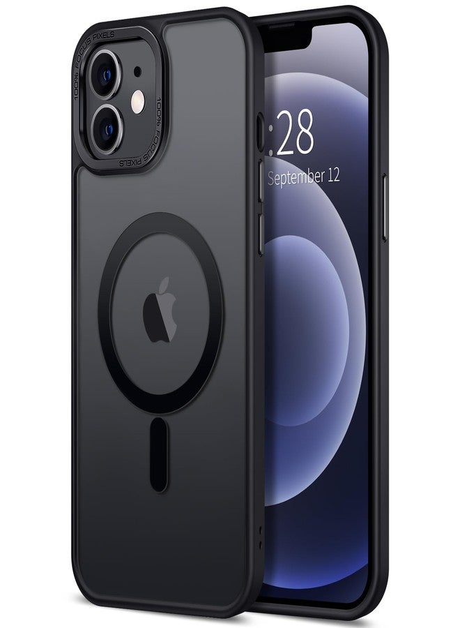 Hython Case for iPhone 12 Case Magnetic Translucent Matte Phone Cases 6.1" [Compatible with MagSafe] Thin Slim Fit Shockproof Bumper Hard Protective Cover for Women Men Girls, Frosted Black - Image 1