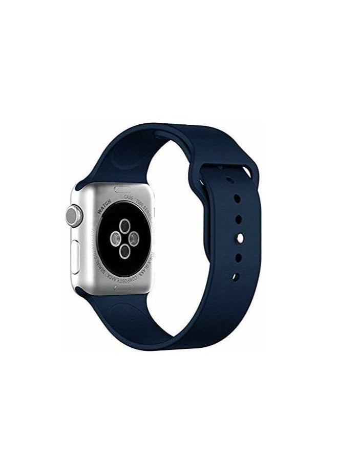 Generic - Soft Silicone loop Replacement Wrist Strap Sport Band Compatible with Apple iWatch ultra Series 8 7 6 5 4 3 2 1 SE 38mm 40mm 41mm 42mm 44mm 45mm 49mm, (Blue) - Image 1