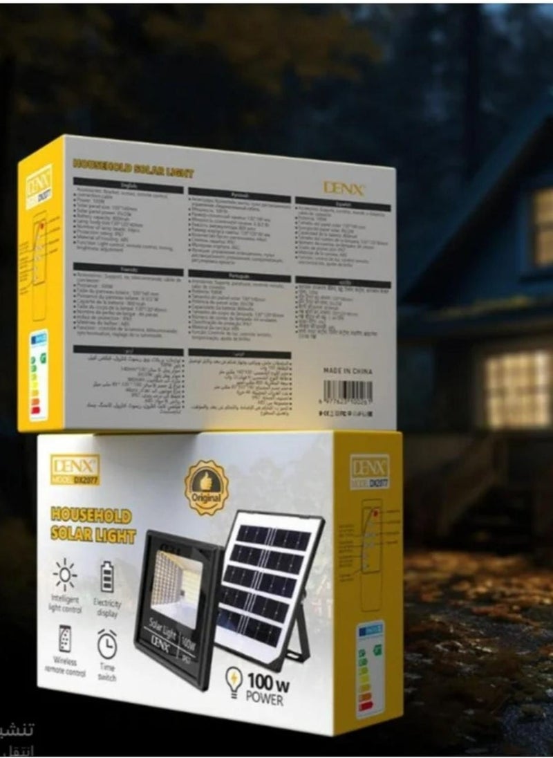 Denx 100W Solar Powered Led Flood Light With Remote Control Water And Dust Resistant - Image 4