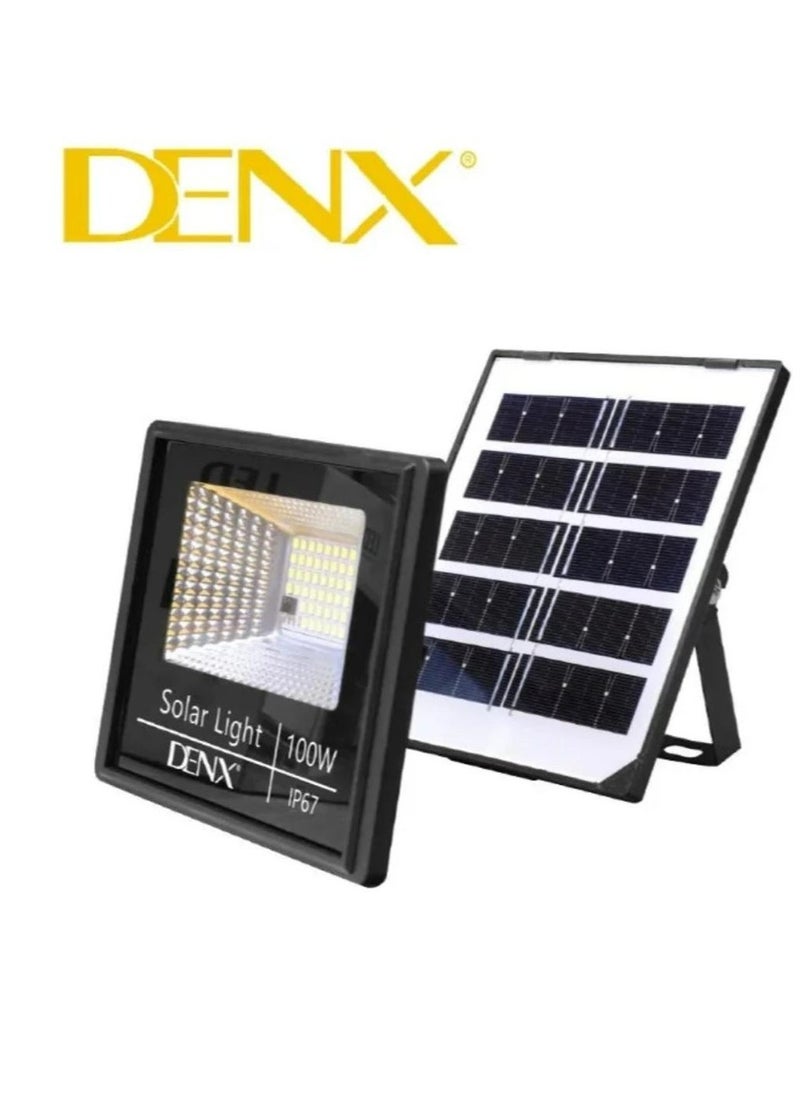 Denx 100W Solar Powered Led Flood Light With Remote Control Water And Dust Resistant - Image 1