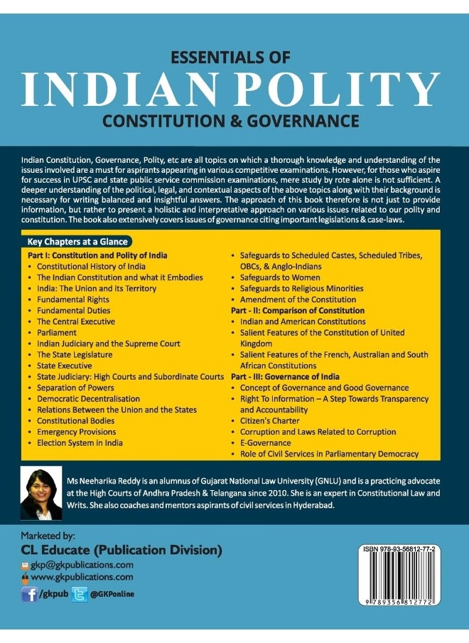GKP Essentials of Indian Polity : Constitution & Governance for UPSC & State Civil Services and Other Competitive Examinations by Neeharika Reddy  - Image 2